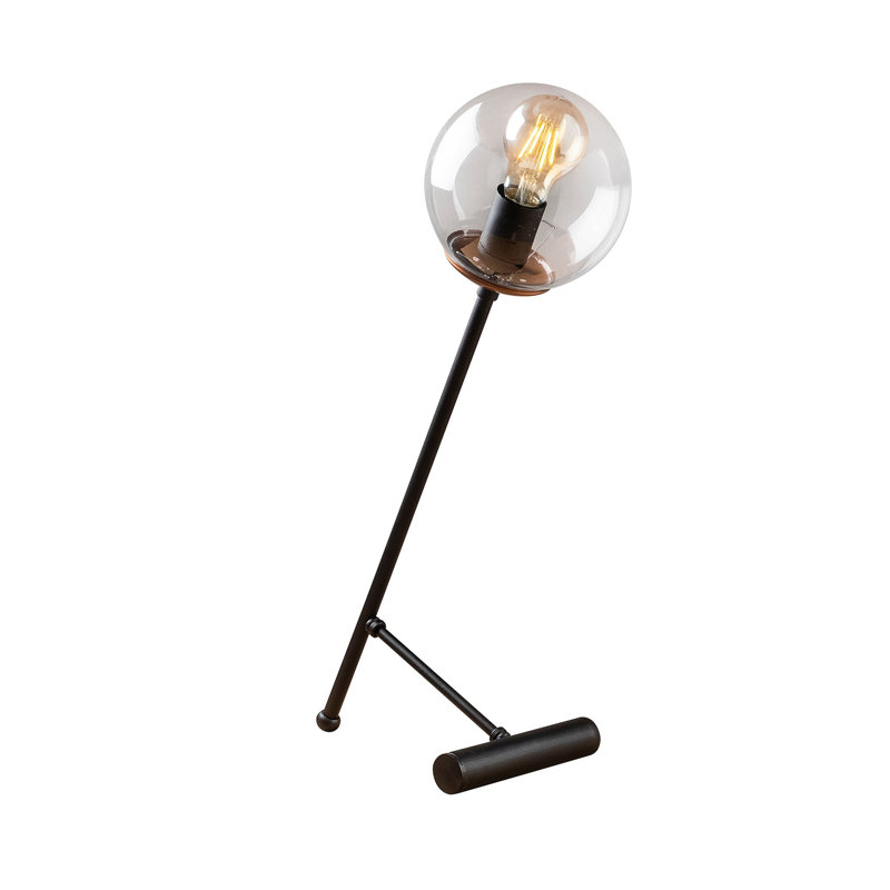 Lampe de bureau en métal Veropeso, Noir, Transparent