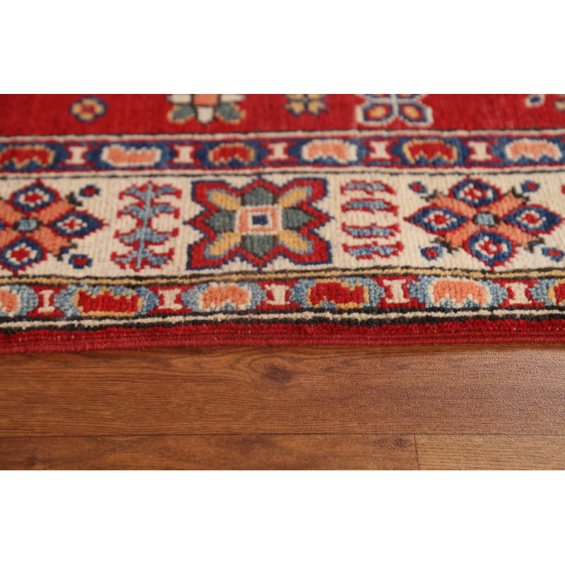 Tapis de couloir unique en laine noué à la main 2 pi 8 po x 9 pi 9 po nouvel âge Irick - rouge / bleu / brun