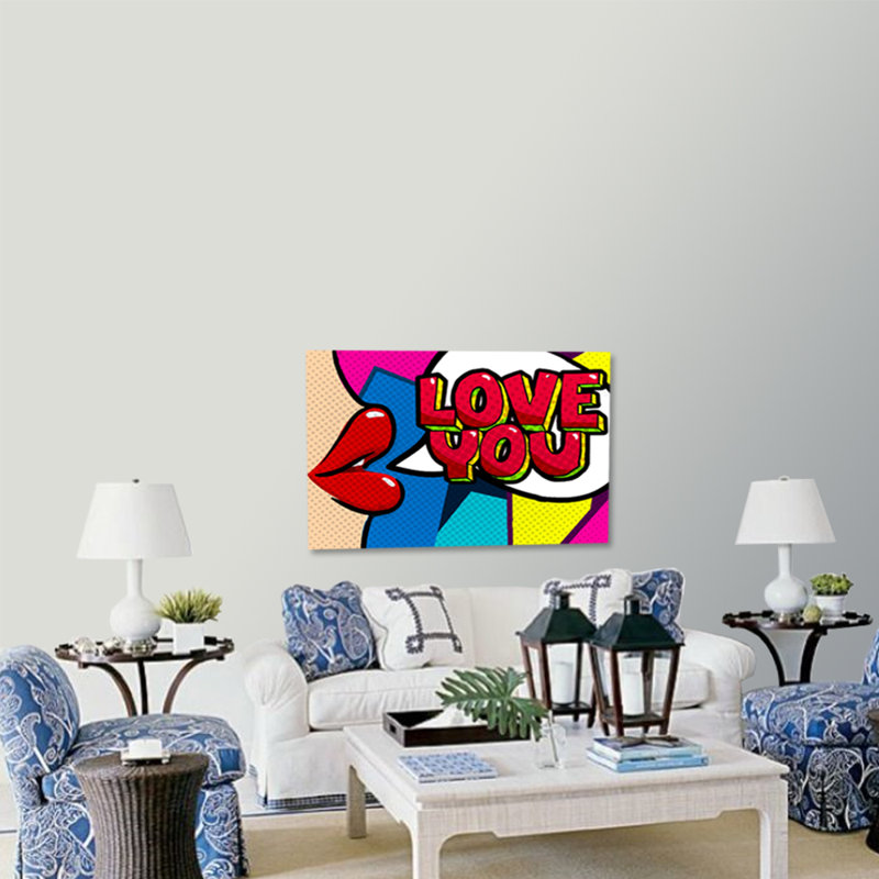 «Love You» - impression sans cadre, Plastique / acrylique, H 16 po x l 20 po