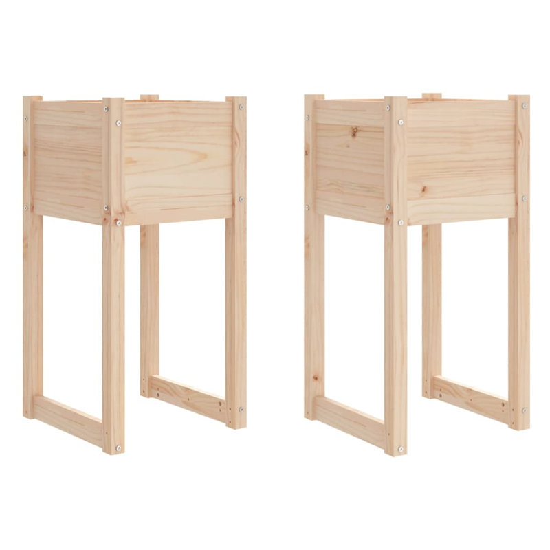 Wood Pot Planter, Brown, 81cm H x 40cm W x 40cm D