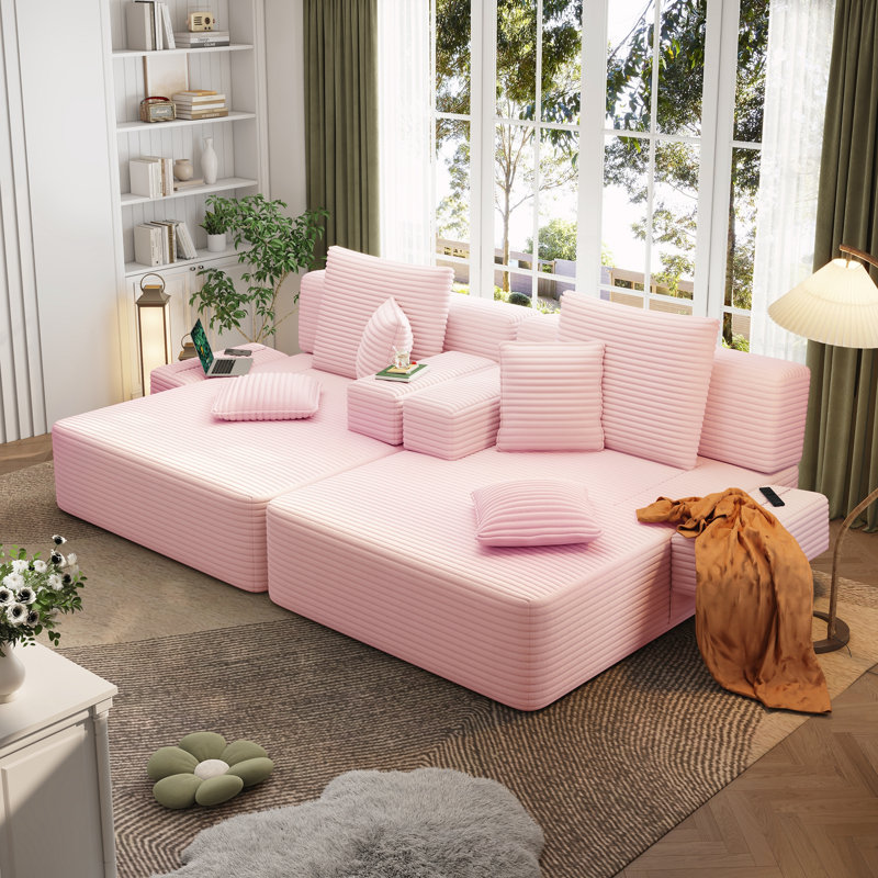 Ensemble de chaise longue surdimensionnée 2 pièces, Rose