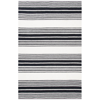 Hanchett Hand Tufted Wool And Cotton With Latex Striped Rug