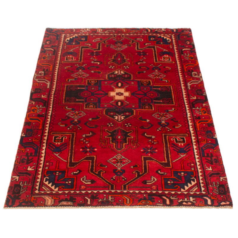 Tapis rouge unique en laine de style années 1990 4 pi x 6 pi 6 po Edur