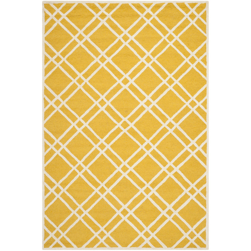 Deedgra Hand Tufted Wool Geometric Rug, Rectangle 8' x 10'