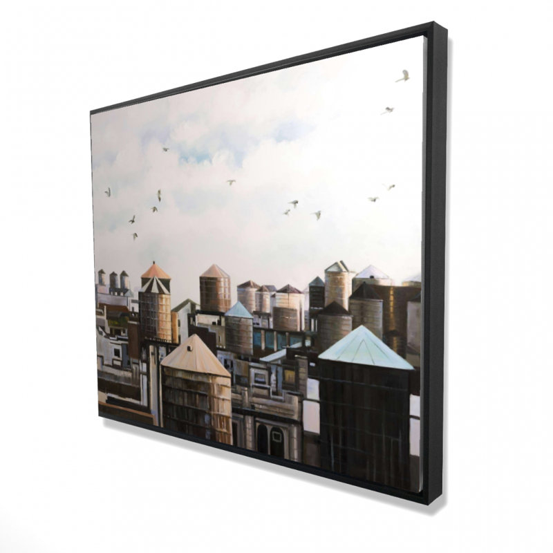 "Tours d'eau avec oiseaux" sur toile
