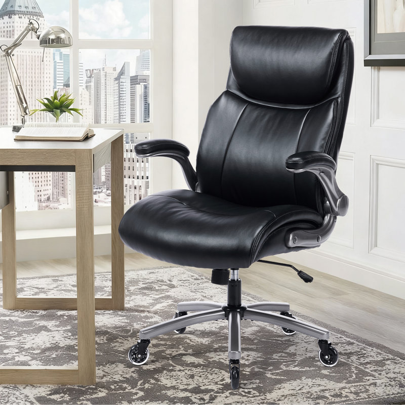 Chaise de bureau moderne pivotante rembourrée, Noir