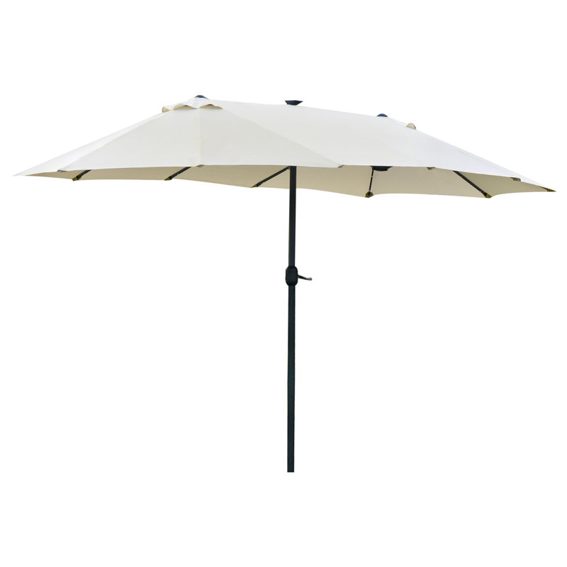 Icarus 4.4m x 2.6m Rectangular Traditional Parasol, Cream White