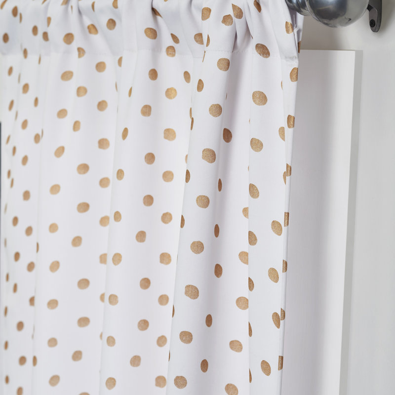 Ensemble de rideaux 2 pièces avec passe-tringle Dots, 38 po x 95 po, Blanc