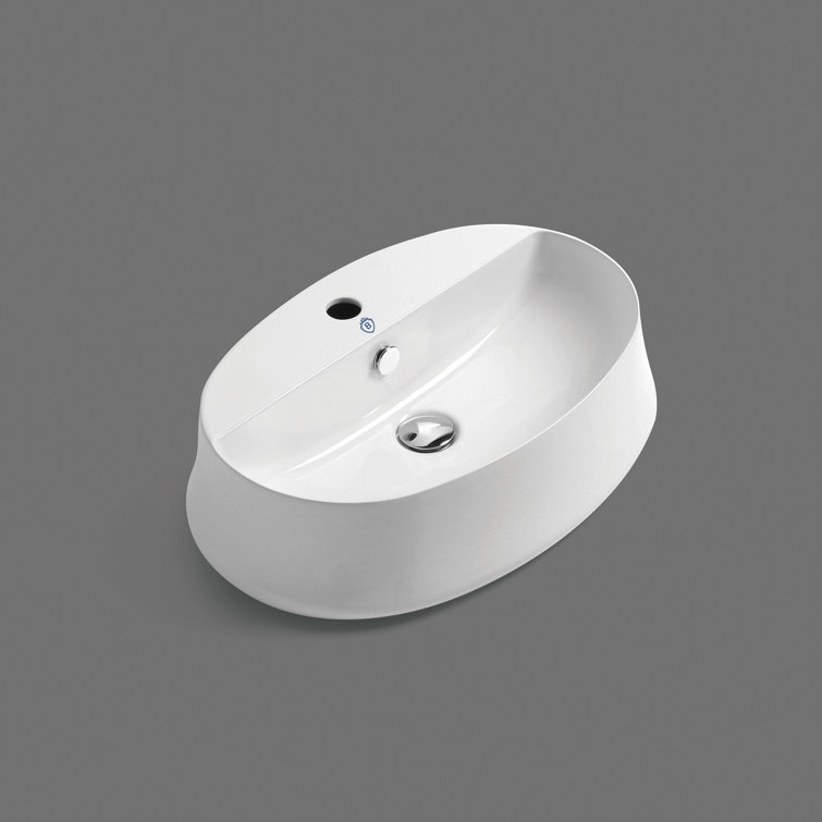 Britannia 23.62" x 17" Oval Above Mount Basin with Single Faucet Hole Drill
