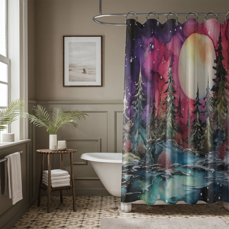 Seasonal Ink Art - rideau de douche standard 1 pièce, H 74 po x l 71 po