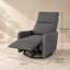 Fauteuil inclinable à bascule pivotant 270 degrés pour petits espaces, fauteuil rembourré en velours gris foncé