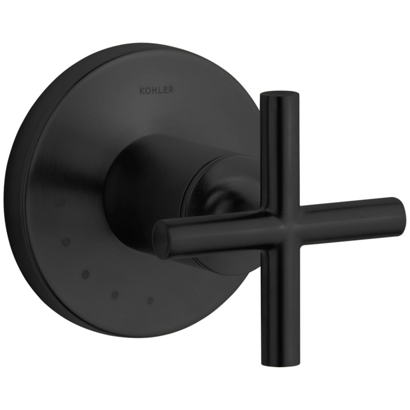 Purist Volume Control Valve Trim with Cross Handle, Black Matte