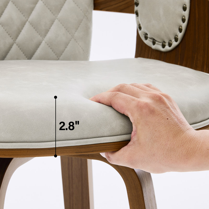 Modern Upholstered Swivel Counter Height Bar Stool, Griege
