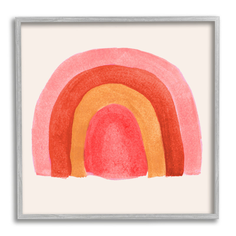 «Bold Red Pink Rainbow Four Layered Arches» par Emily Navas - Peinture, H 12 po x l 12 po x P 1,5 po