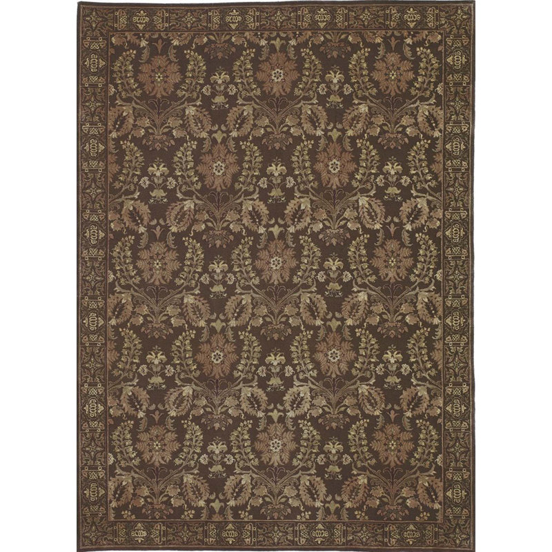 Wool Floral Area Rug, Rectangle 8'1" x 9'8"