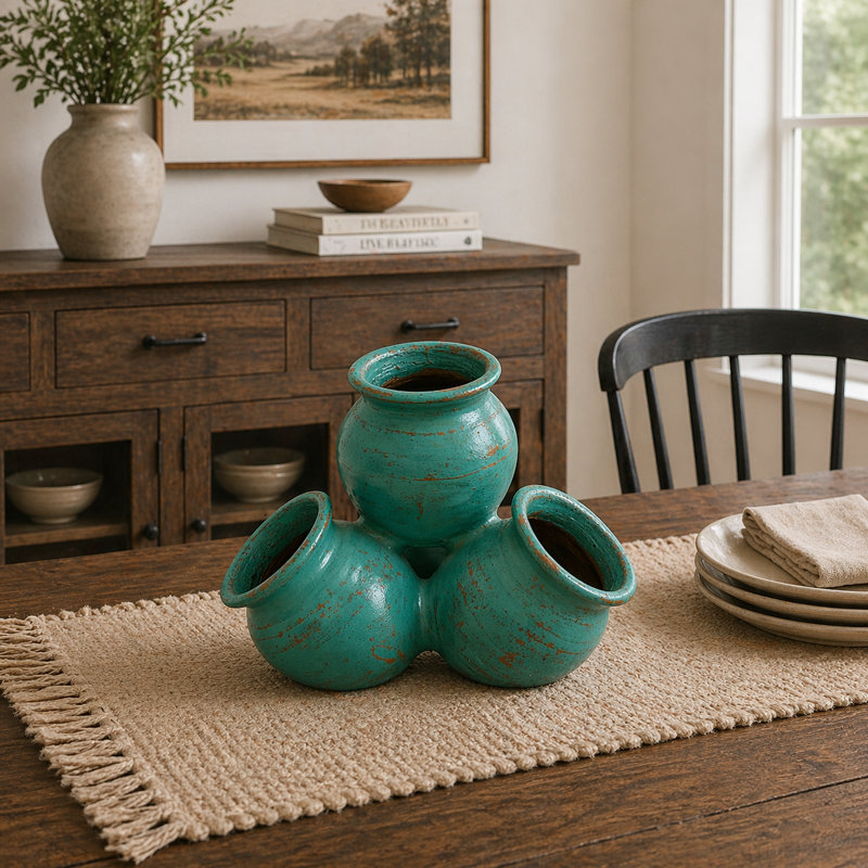 Waterfall Indoor Clay Planter Pots, Green