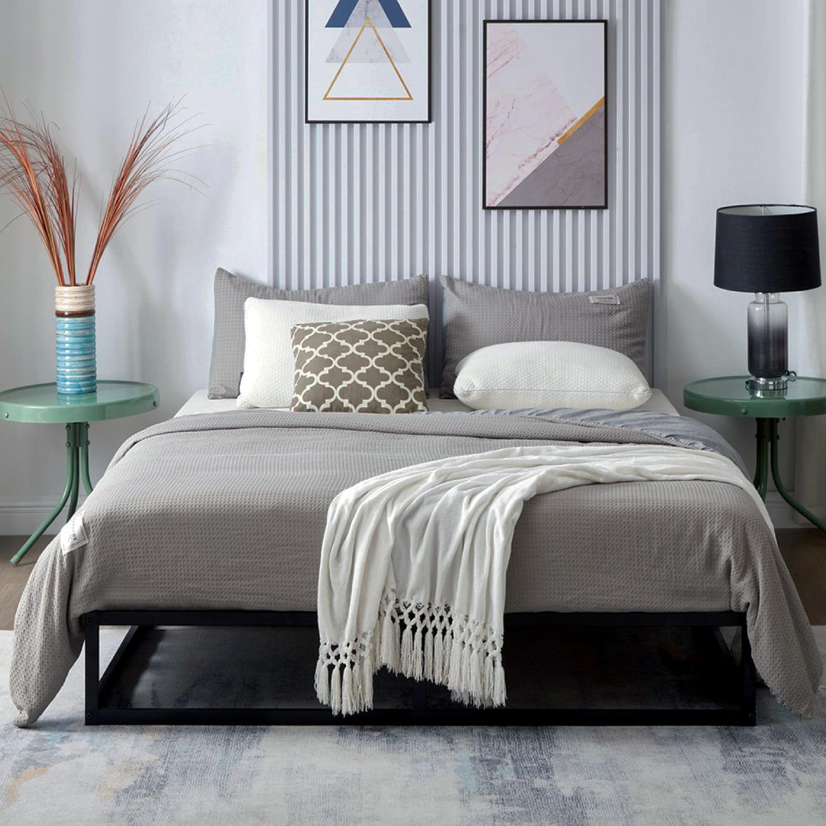 Maise Metal Bed frame Modern Design Easy Assembly Anti Slip For Mattress