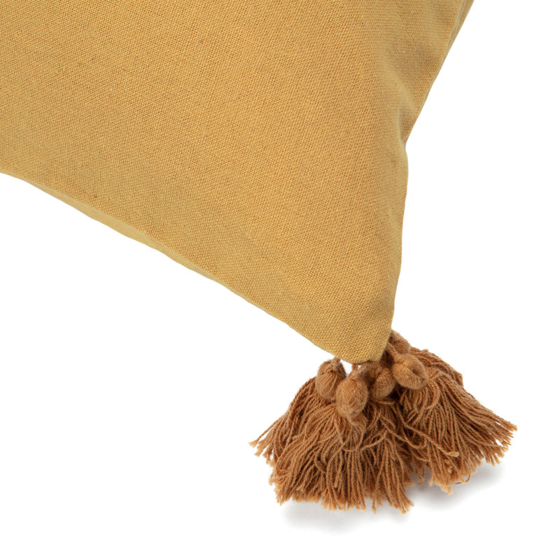 Natural Cotton Creme Golden Euro Throw Pillow Covers with Fringe