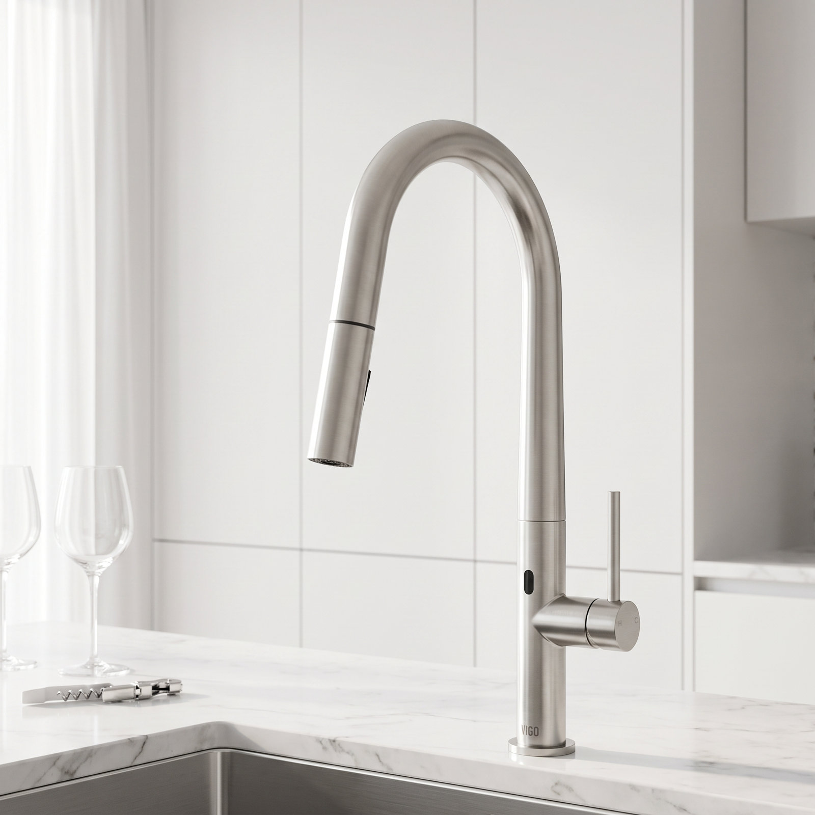Greenwich Touchless Pull-Down Kitchen Faucet, Stainless Steel