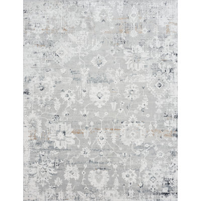 Hublersburg Floral Area Rug in Gray