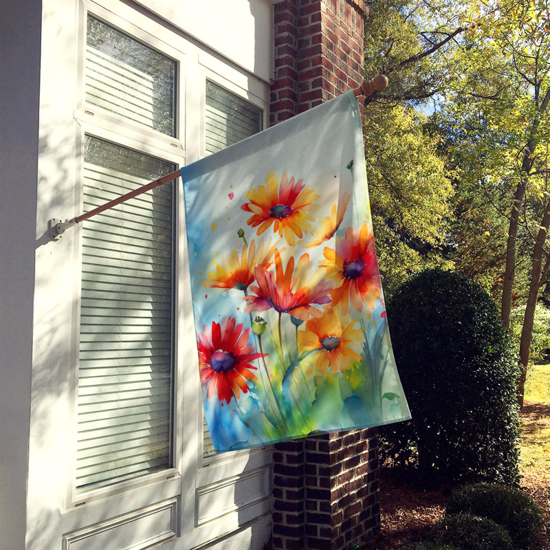Gerbera dans un drapeau de maison aquarelle