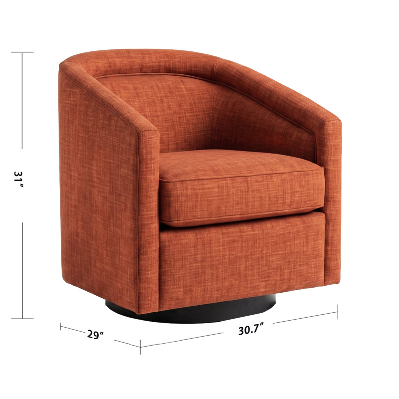 Caitlyn Barrel Swivel Chair - Russet, Russet