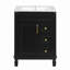 Meuble-lavabo 24 po avec lavabo en céramique, petite armoire de salle de bain moderne, 2 tiroirs et tablette réglable-130940361-130940364