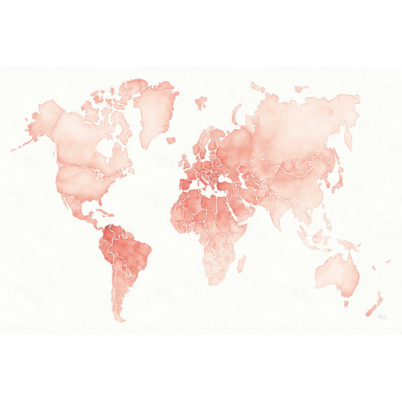 Aquarelle corail Wanderlust, H 8 po x l 12 po