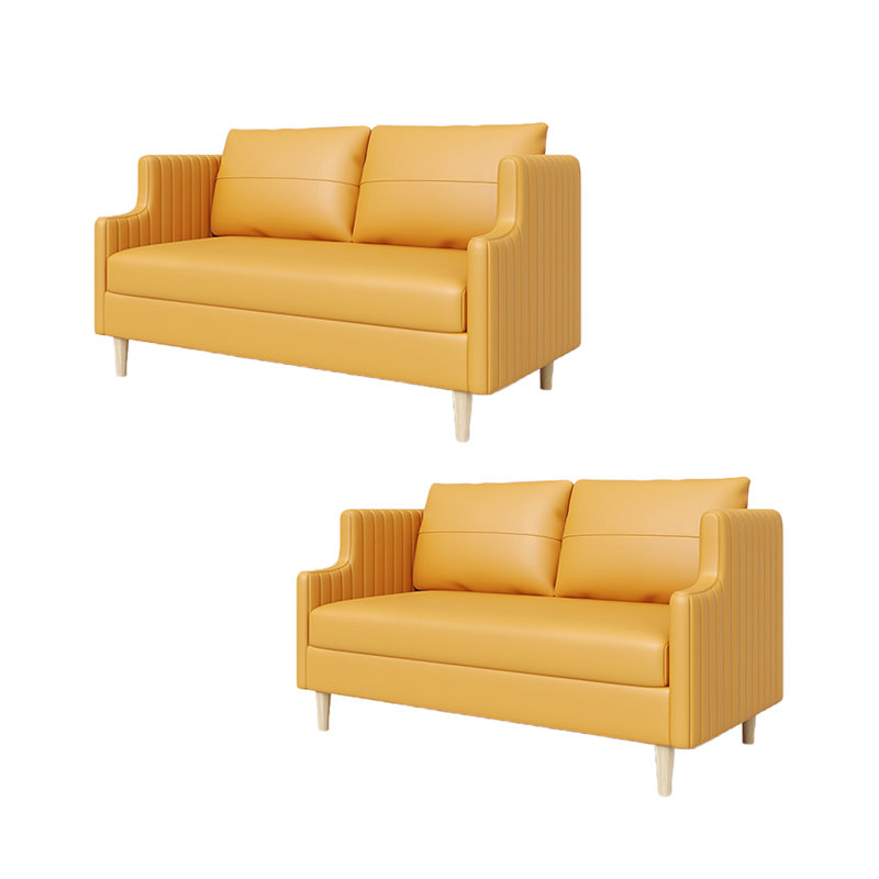 Banc rembourré en similicuir, Orange