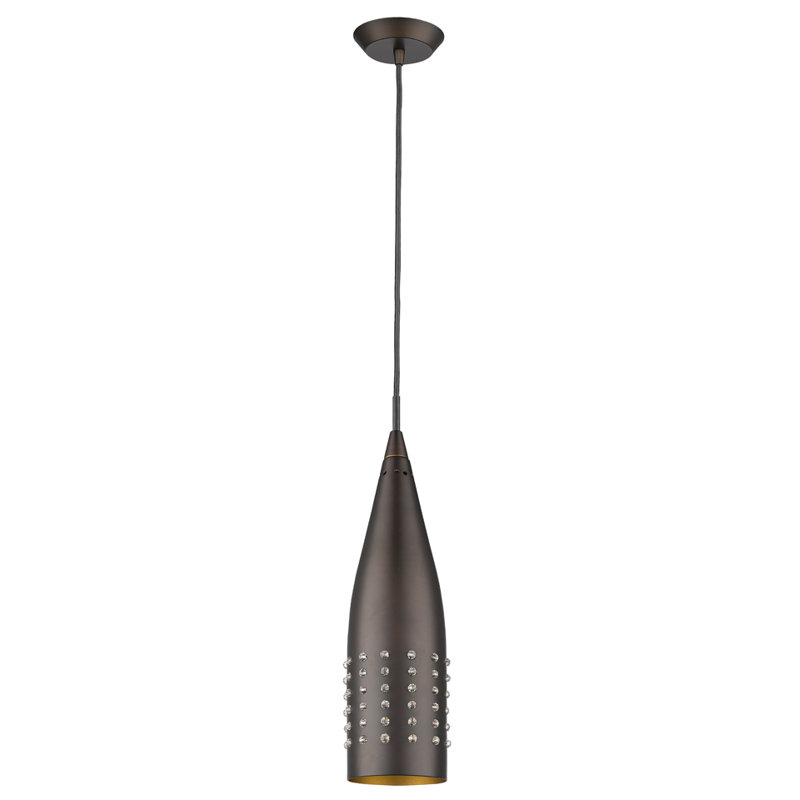Charlcombe 1 - Light Single Pendant, Oil Rubbed Bronze, 10.75" H x 3" W x 3 "D