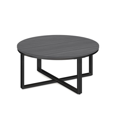 | Kora | Table d'appoint ronde 36 po avec base en métal noir