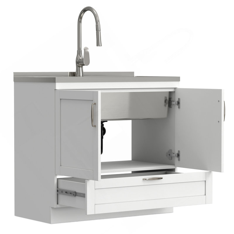 Évier et armoire à lessive 36 pouces, H 34,4 po x l 36 po x P 19,7 po