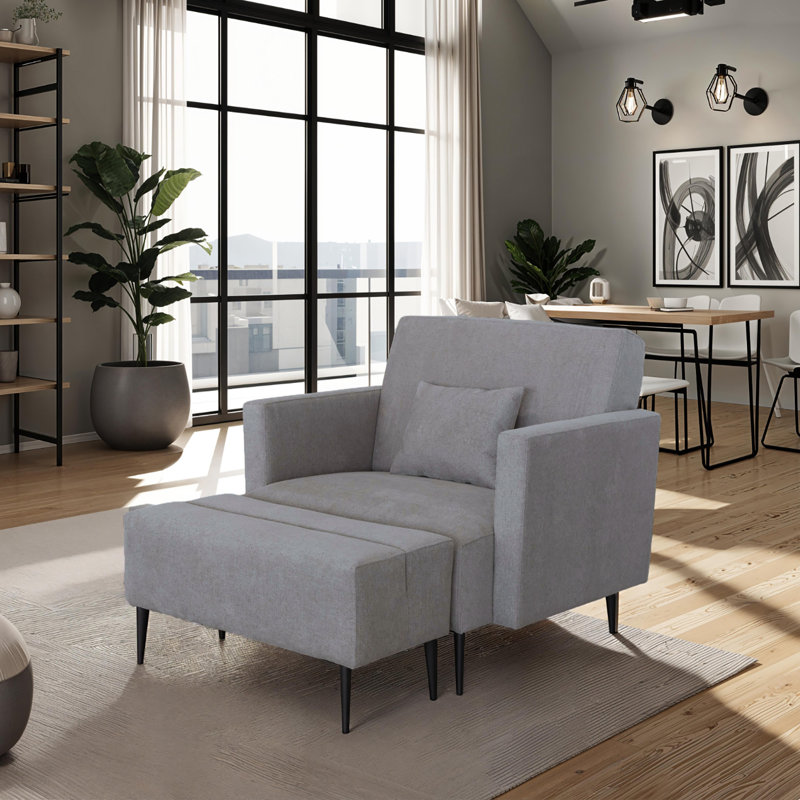 Ensemble de fauteuil et repose-pieds Mason Gray, Gris