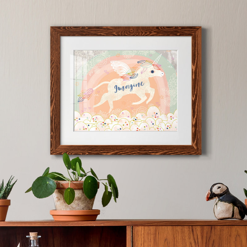 Imagine Licorne - Reproduction de cadre photo sur papier, H 24 po x l 18 po x P 1,5 po, Érable