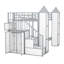 Lit superposé simple en métal en forme de château avec garde-robe et rangements multiples + blanc