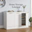 Buffet de 55 pouces, armoire de bar avec buffet, rangement à 3 portes et 2 tiroirs, armoire de cuisine pour table basse, console, rangement pour le vestibule du salon, blanc