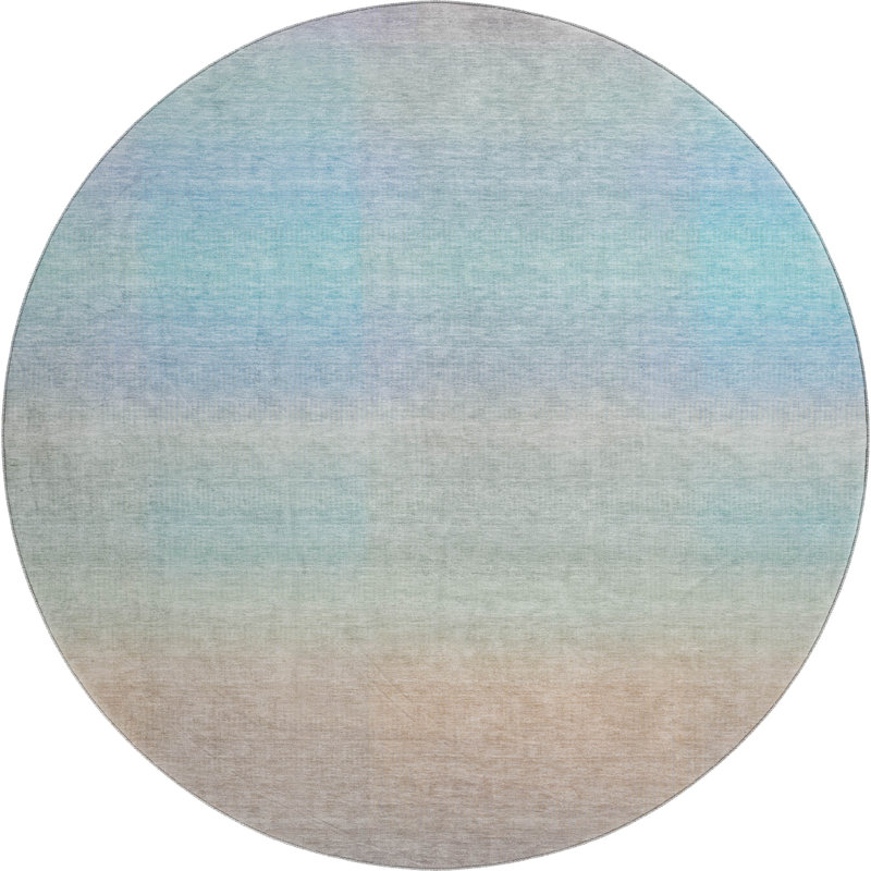 Premium Machine Washable Lubbers AMF1735 Squares Rug, Round 8'