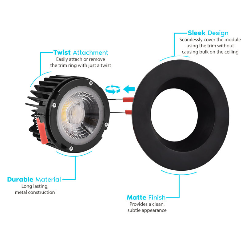 4 Selectable CCT New Construction LED Canless Recessed Lighting Kit