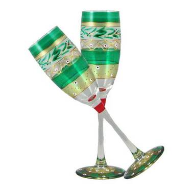 Hand-Painted Champagne Flute Set (2) | AMD