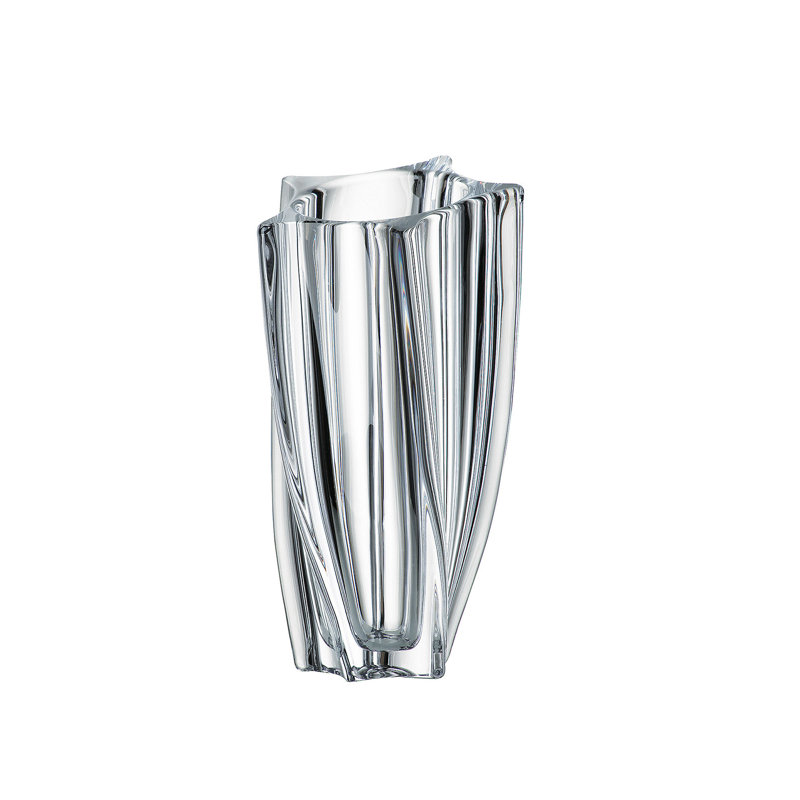 Barry Lead Free Crystal Table Vase, 12"H x 5.9"W x 5.3"D