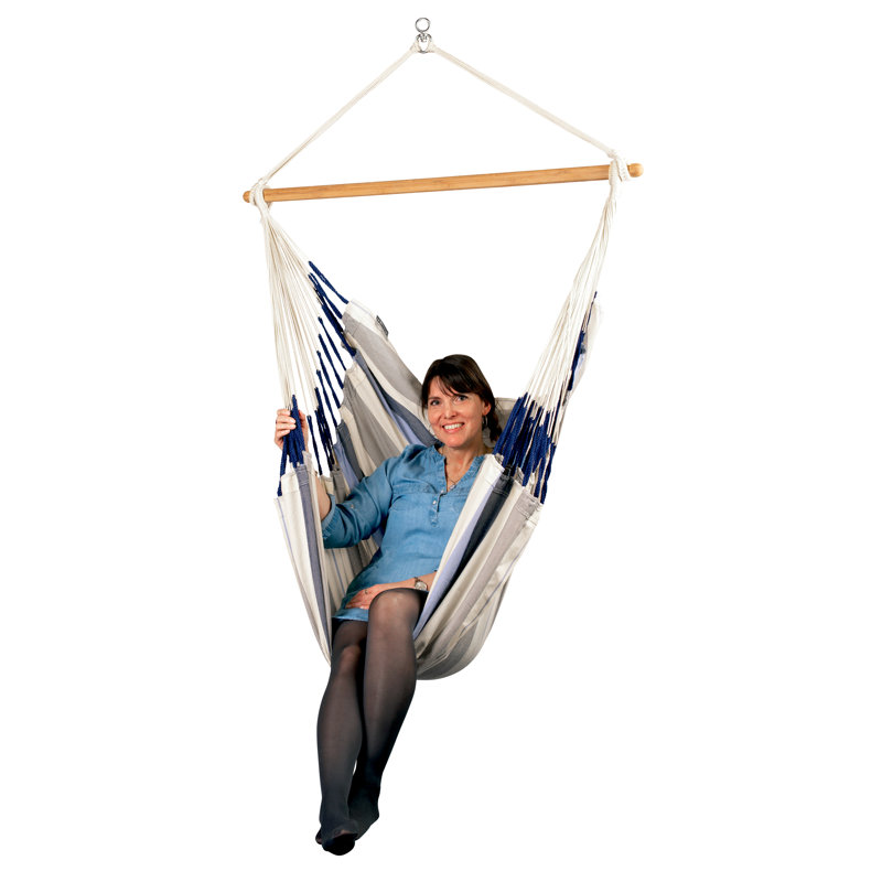 Chaise longue hamac imperméable en oléfine Domingo, Sel de mer, Très grand lit