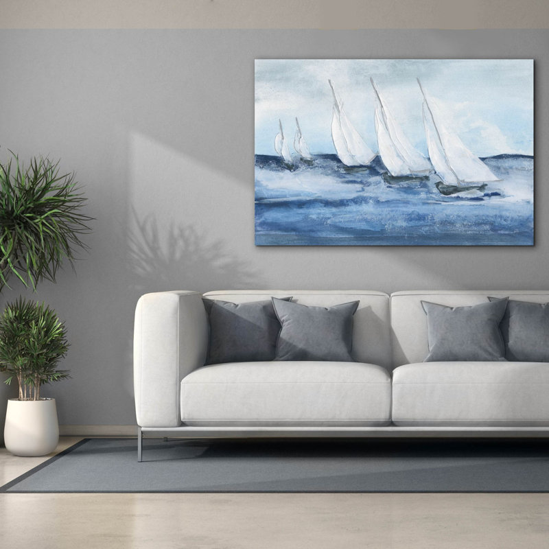 «Group Sail 4» par Chris Paschke, art mural sur toile, H 40 po x l 60 po x P 1,5 po