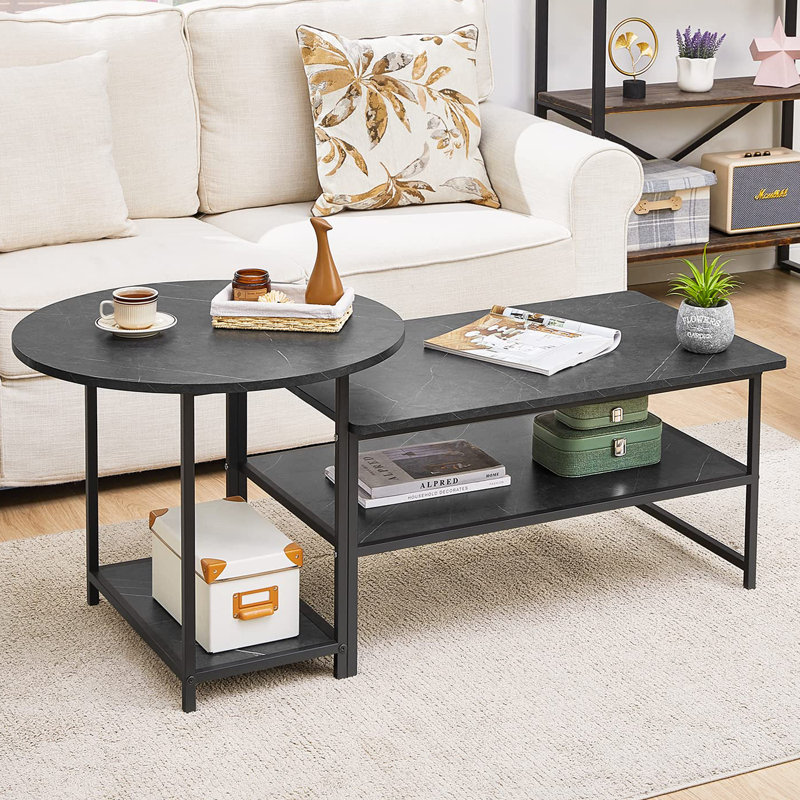 2 tables gigognes avec rangement Areefa, Noir, Noir