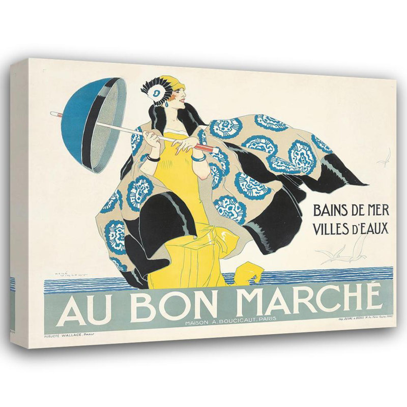"At Bon Marché" par René Vincent - Toile tendue avec châssis, H 48 po x l 33 po