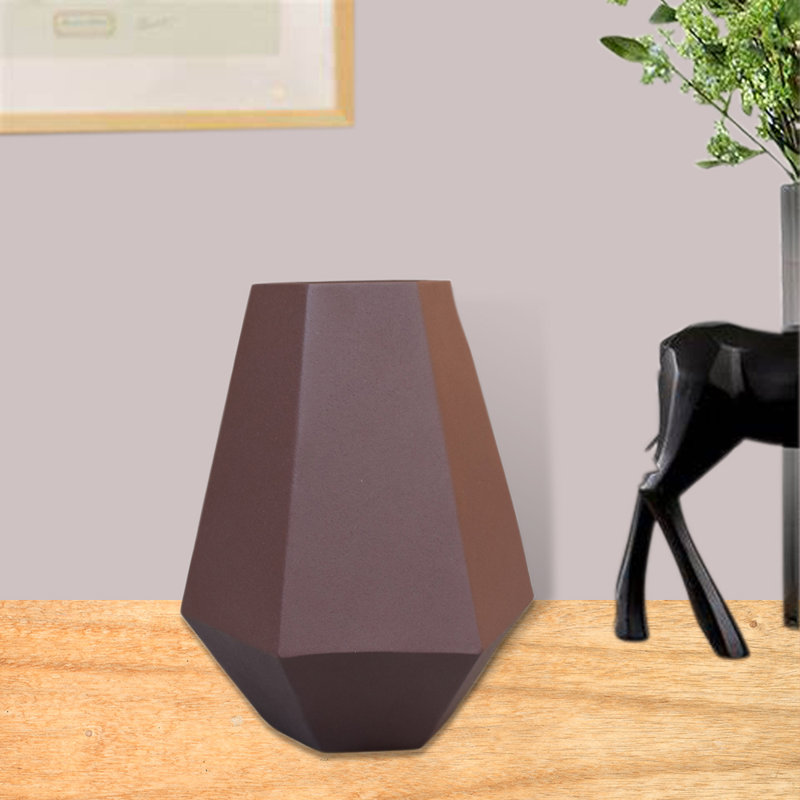 Vase de table Tuncay, Rouille, H 9,65 po x l 7,09 po x P 8,07 po