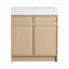 Meuble-lavabo autoportant de 30 po avec lavabo en résine et 2 portes d'armoire à fermeture en douceur ((KD-PACKING)
