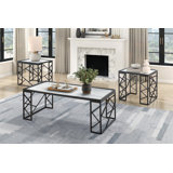 Modern Metal-Framed Tempered Glass Tables Set for Living Room, Enhancing Style and Functionality