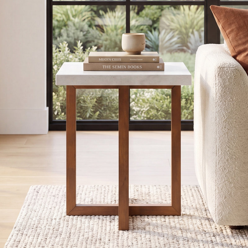 Phang Marble End Table, Brown