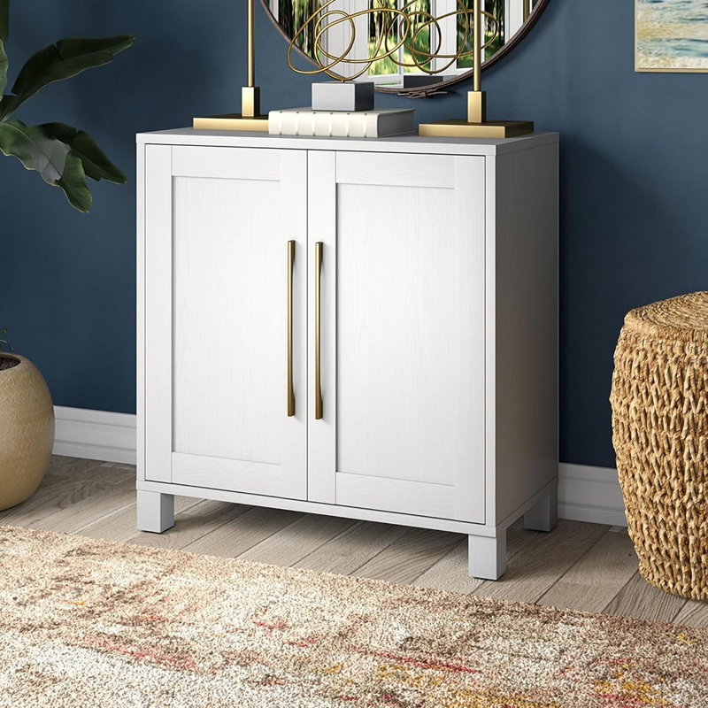 Modern Accent Sideboard Buffet Cabinet – 2 Doors With Adjustable Shelf For Living Room, Dining Room, Bedroom, Or Entryway, White