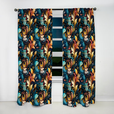 Celestial Whispers Paisley Motif I - Rideau floral - Rideau floral obscurcissant - 1 panneau